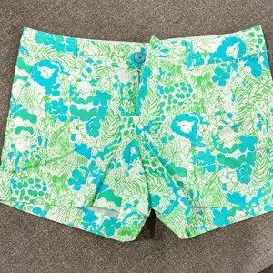 Lilly Pulitzer Green and Blue Floral Women's Shorts